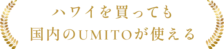 ハワイを買っても国内のUMITOが使える